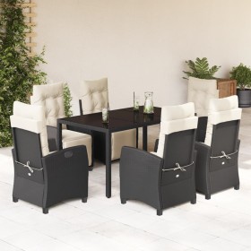 7-piece garden dining set and black synthetic rattan cushions by , Garden sets - Ref: Foro24-3212885, Price: 863,31 €, Discou...