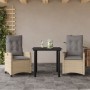 3-teilige Garten-Essgruppe mit beigen Kissen aus synthetischem Rattan von , Gartensets - Ref: Foro24-3212832, Preis: 324,28 €...