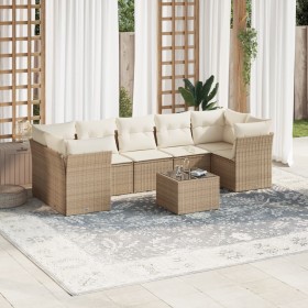 Gartensofa-Set mit beigen Kissen 8 Stück PE-Rattan von , Gartensets - Ref: Foro24-3249127, Preis: 556,14 €, Rabatt: %