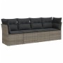 4-piece garden sofa set and gray synthetic rattan cushions by , Garden sets - Ref: Foro24-3249069, Price: 259,50 €, Discount: %