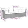 4-piece garden sofa set and gray synthetic rattan cushions by , Garden sets - Ref: Foro24-3249069, Price: 259,50 €, Discount: %