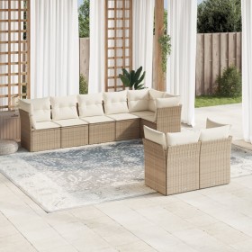 Gartensofa-Set mit beigen Kissen 8 Stück PE-Rattan von , Gartensets - Ref: Foro24-3249747, Preis: 612,80 €, Rabatt: %