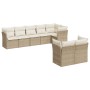 Gartensofa-Set mit beigen Kissen 8 Stück PE-Rattan von , Gartensets - Ref: Foro24-3249747, Preis: 561,71 €, Rabatt: %