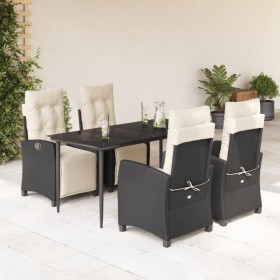 Set de muebles jardín 5 pzas con cojines ratán sintético negro de , Conjuntos de jardín - Ref: Foro24-3212949, Precio: 581,93...