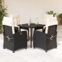 Set de muebles jardín 5 pzas con cojines ratán sintético negro de , Conjuntos de jardín - Ref: Foro24-3212954, Precio: 533,76...