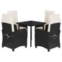 Set de muebles jardín 5 pzas con cojines ratán sintético negro de , Conjuntos de jardín - Ref: Foro24-3212954, Precio: 533,76...