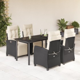 Set de muebles jardín 5 pzas con cojines ratán sintético negro de , Conjuntos de jardín - Ref: Foro24-3212956, Precio: 668,99...