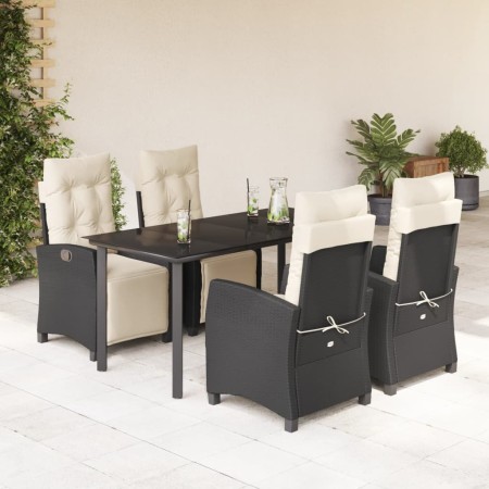 5-teiliges Gartenmöbel-Set mit schwarzen synthetischen Rattankissen von , Gartensets - Ref: Foro24-3212956, Preis: 668,99 €, ...