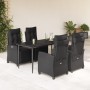 Set de muebles jardín 5 pzas con cojines ratán sintético negro de , Conjuntos de jardín - Ref: Foro24-3212963, Precio: 784,87...