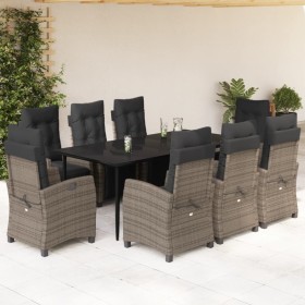 Garden dining set 9 pieces and gray synthetic rattan cushions by , Garden sets - Ref: Foro24-3212994, Price: 1,00 €, Discount: %