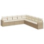 9-teiliges Gartensofa-Set mit beigen synthetischen Rattankissen von , Modulare Sofas für den Außenbereich - Ref: Foro24-32514...