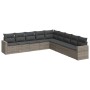 9-teiliges Gartenmöbel-Set und graue synthetische Rattankissen von , Modulare Sofas für den Außenbereich - Ref: Foro24-325142...