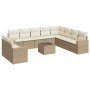 Set de sofás de jardín 11pzas con cojines ratán sintético beige de , Sofás modulares de exterior - Ref: Foro24-3251515, Preci...