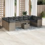 11-teiliges Gartensofa-Set und graue synthetische Rattankissen von , Gartensets - Ref: Foro24-3250049, Preis: 668,22 €, Rabat...