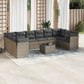 11-teiliges Gartensofa-Set und graue synthetische Rattankissen von , Gartensets - Ref: Foro24-3250049, Preis: 677,77 €, Rabat...