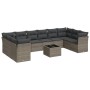 11-piece garden sofa set and gray synthetic rattan cushions by , Garden sets - Ref: Foro24-3250049, Price: 668,22 €, Discount: %