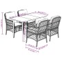 Set comedor de jardín 5 pzas cojines ratán sintético gris claro de , Conjuntos de jardín - Ref: Foro24-3212168, Precio: 498,1...