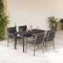 Garden dining set 5 pieces with light gray synthetic rattan cushions by , Garden sets - Ref: Foro24-3212175, Price: 486,99 €,...