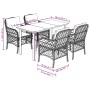 Garden dining set 5 pieces with light gray synthetic rattan cushions by , Garden sets - Ref: Foro24-3212175, Price: 486,99 €,...