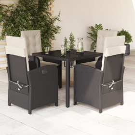 Set de muebles jardín 5 pzas con cojines ratán sintético negro de , Conjuntos de jardín - Ref: Foro24-3212196, Precio: 567,99...