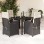 Set de muebles jardín 5 pzas con cojines ratán sintético negro de , Conjuntos de jardín - Ref: Foro24-3212196, Precio: 567,64...