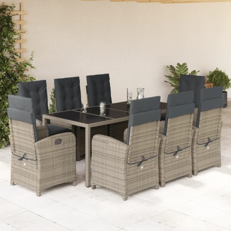 Garden dining set 9 pieces and gray synthetic rattan cushions by , Garden sets - Ref: Foro24-3212219, Price: 1,00 €, Discount: %