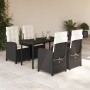 Set de muebles jardín 5 pzas con cojines ratán sintético negro de , Conjuntos de jardín - Ref: Foro24-3212303, Precio: 557,34...