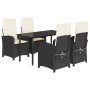 Set de muebles jardín 5 pzas con cojines ratán sintético negro de , Conjuntos de jardín - Ref: Foro24-3212303, Precio: 556,99...