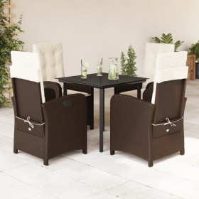 Set comedor de jardín 5 piezas y cojines ratán sintético marrón de , Conjuntos de jardín - Ref: Foro24-3212341, Precio: 599,0...