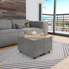 Glossy gray plywood coffee table 60x60x35cm by vidaXL, Coffee table - Ref: Foro24-283723, Price: 77,17 €, Discount: %