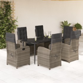 Garden dining set 7 pieces and gray synthetic rattan cushions by , Garden sets - Ref: Foro24-3212355, Price: 1,00 €, Discount: %