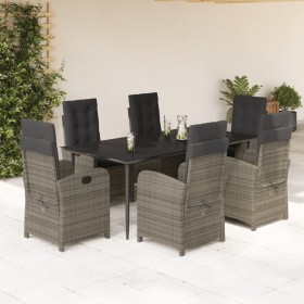 Garten-Essgruppe 7-teilig und graue synthetische Rattankissen von , Gartensets - Ref: Foro24-3212357, Preis: 1,00 €, Rabatt: %