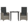 3-piece garden dining set with gray synthetic rattan cushions by , Garden sets - Ref: Foro24-3212360, Price: 386,09 €, Discou...