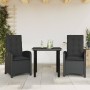 Set comedor de jardín 3 pzas con cojines ratán sintético negro de , Conjuntos de jardín - Ref: Foro24-3212320, Precio: 337,98...