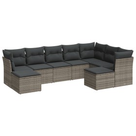 9-piece garden furniture set and gray synthetic rattan cushions by , Garden sets - Ref: Foro24-3250409, Price: 557,79 €, Disc...