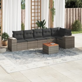 7-piece garden sofa set with gray PE rattan cushions by , Garden sets - Ref: Foro24-3257789, Price: 475,14 €, Discount: %