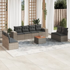 9-piece garden furniture set and gray synthetic rattan cushions by , Garden sets - Ref: Foro24-3257740, Price: 550,99 €, Disc...