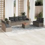 9-teiliges Gartenmöbel-Set und graue synthetische Rattankissen von , Gartensets - Ref: Foro24-3257740, Preis: 555,43 €, Rabat...