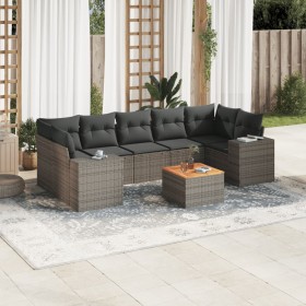 8-teiliges Gartensofa-Set und graue synthetische Rattankissen von , Gartensets - Ref: Foro24-3257691, Preis: 542,88 €, Rabatt: %