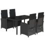 Set de muebles jardín 5 pzas con cojines ratán sintético negro de , Conjuntos de jardín - Ref: Foro24-3212458, Precio: 735,12...