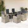 Garden dining set 7 pieces and gray synthetic rattan cushions by , Garden sets - Ref: Foro24-3212466, Price: 1,00 €, Discount: %