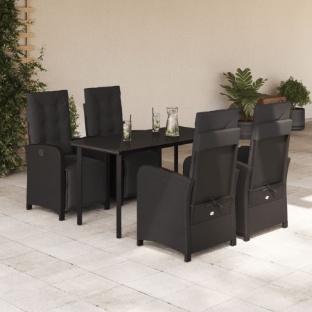 Set de muebles jardín 5 pzas con cojines ratán sintético negro de , Conjuntos de jardín - Ref: Foro24-3212537, Precio: 744,99...