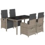 5-piece garden dining set with gray synthetic rattan cushions by , Garden sets - Ref: Foro24-3212464, Price: 745,51 €, Discou...