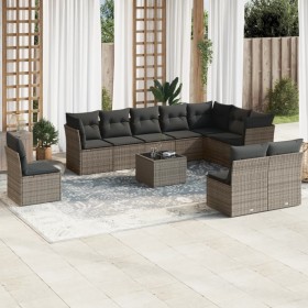 11-piece garden sofa set and gray synthetic rattan cushions by , Garden sets - Ref: Foro24-3249649, Price: 688,07 €, Discount: %