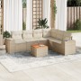 Set sofás de jardín 7 piezas y cojines ratán sintético beige de , Conjuntos de jardín - Ref: Foro24-3257794, Precio: 545,78 €...