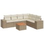 7-piece garden sofa set and beige synthetic rattan cushions by , Garden sets - Ref: Foro24-3257794, Price: 547,22 €, Discount: %