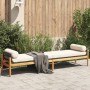 Garden bench with black acacia synthetic rattan cushion by , garden benches - Ref: Foro24-366299, Price: 192,89 €, Discount: %