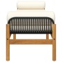 Garden bench with black acacia synthetic rattan cushion by , garden benches - Ref: Foro24-366299, Price: 192,89 €, Discount: %