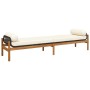 Garden bench with black acacia synthetic rattan cushion by , garden benches - Ref: Foro24-366299, Price: 192,89 €, Discount: %