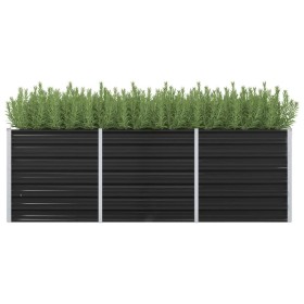 Anthracite gray galvanized steel flower bed 240x80x77 cm by vidaXL, Pots and planters - Ref: Foro24-45726, Price: 96,73 €, Di...